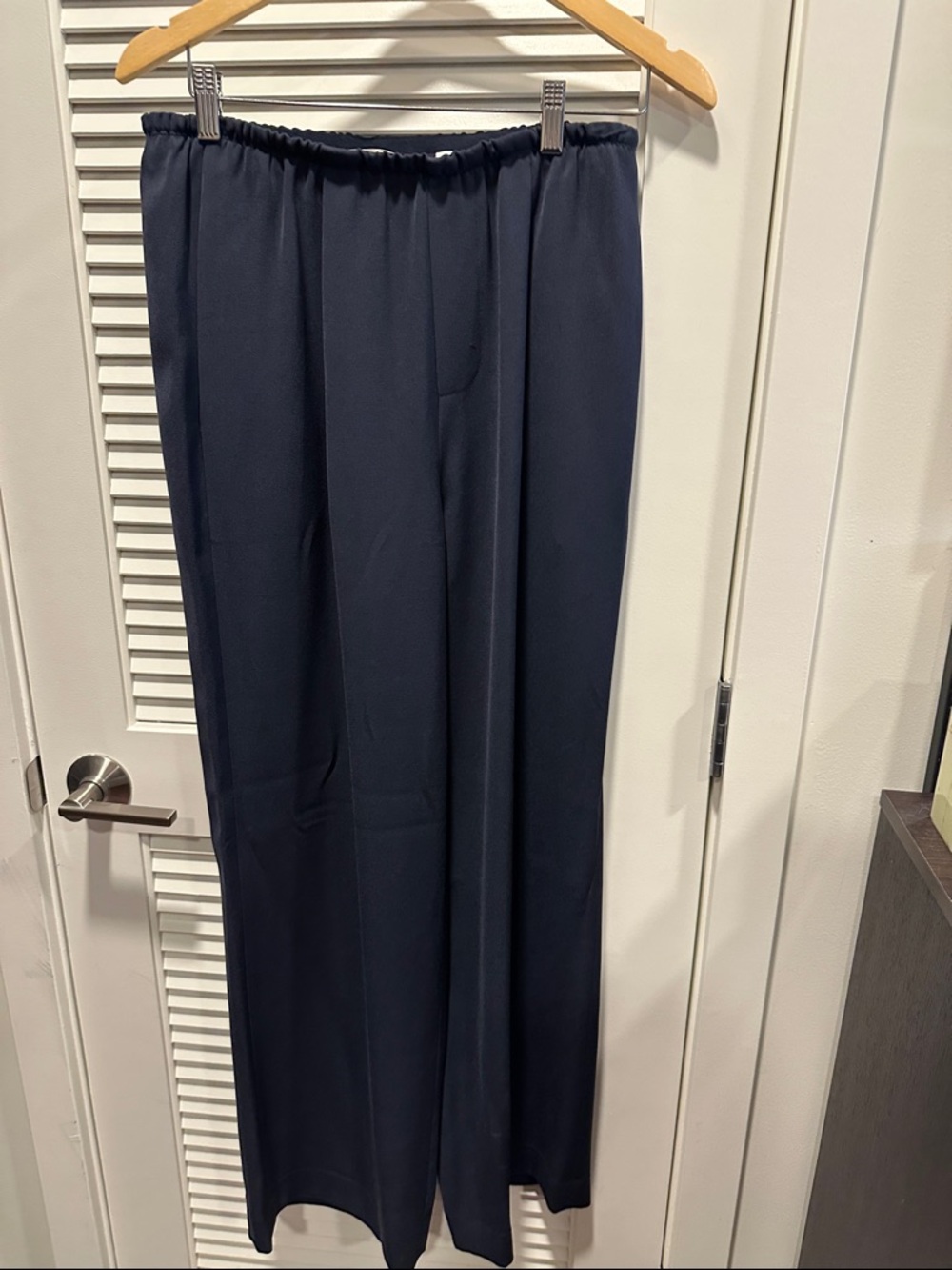 Vince Women’s Dark Navy Elastic-Waist Dress Pants